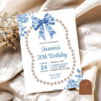 Arco Azul Chinoiserie Pérolas Mulheres Aniversário