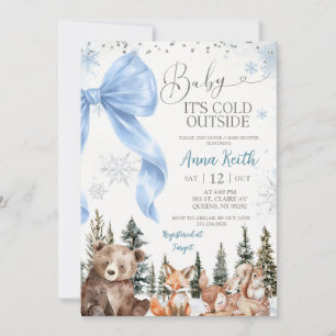 Convite Arco Azul Chuvoso de Inverno Baby Shower