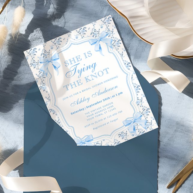 Convite Arco azul Ela é Chá de panela de Casando (Criador carregado)