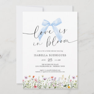 Convite Arco Azul Floral Amor em Flor Chá de Noiva