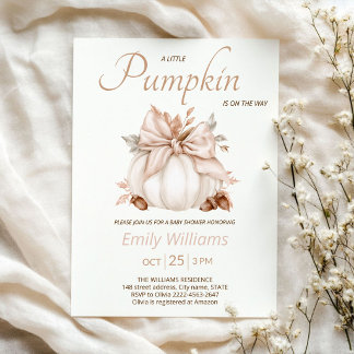 Convite Arco Bege Elegante Outono Pequeno Pumpkin Churrasc