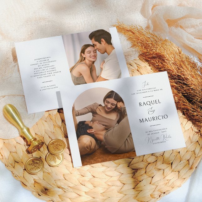 Convite Arco Boho Invitación de Boda Elegante (Criador carregado)