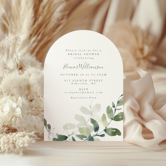 Convite Arco Botânico de Eucalipto Estilo Boho para Chá de (Criador carregado)