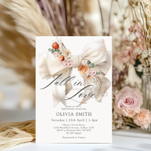 Convite Arco Branco Cair no Amor Chá de fraldas Floral