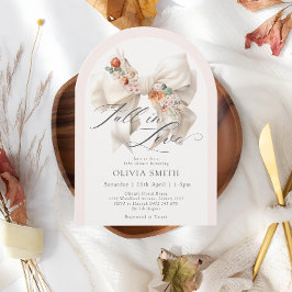 Convite Arco branco elegante Chá de fraldas floral