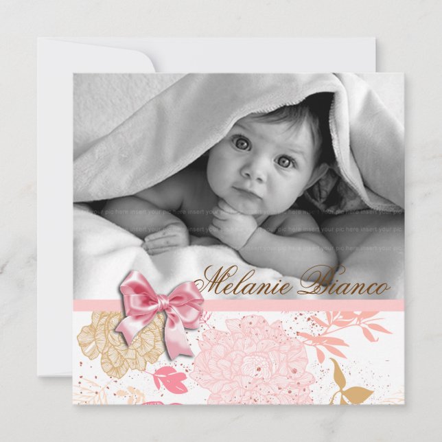 Convite Arco Branco Rosa de Festa de aniversário de Convit (Frente)