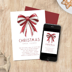 Convite Arco Branco vermelho brilhante Natal Aberto