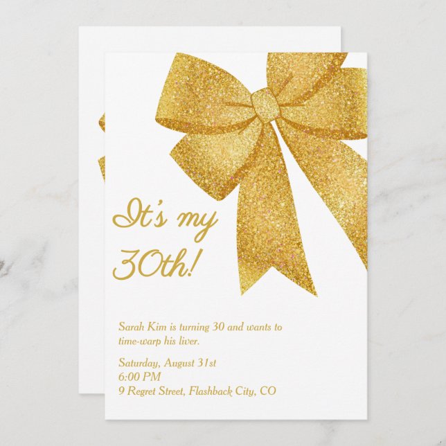 Convite Arco brilhante "É o meu 30!" Adulto Engraçado Aniv (Frente/Verso)