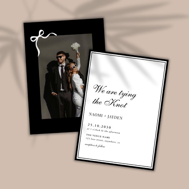 Convite Arco Clássico Casamento Dinheiro Antigo Foto Preto (Criador carregado)
