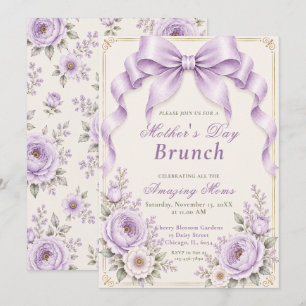 Convite Arco Coquete Floral Lavanda para Brunch do Dia das