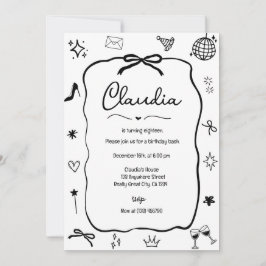 Convite Arco Coquette Birthday Invitation Whimsic Party