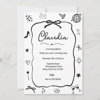 Convite Arco Coquette Birthday Invitation Whimsic Party