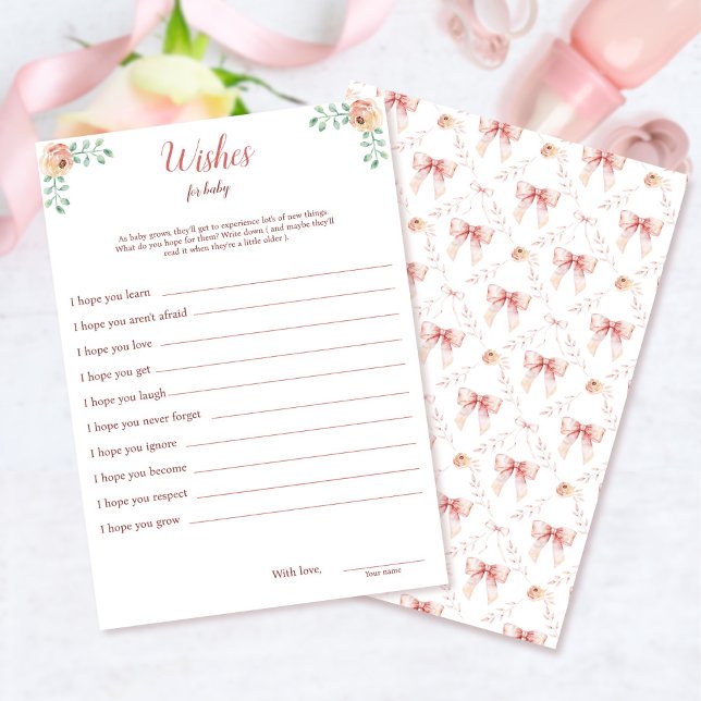 Convite Arco Coquette Chá de fraldas WIshs Para Placa Bebê (Criador carregado)