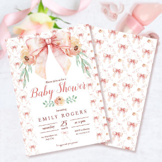 Convite Arco Coquette e Chá de fraldas Florals