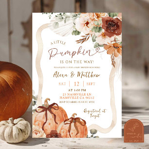 Convite Arco Coquette Pumpkin Fall Ivory Boho Chá de frald