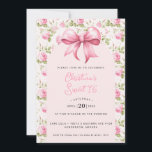 Convite Arco cor-de-rosa Doce 16<br><div class="desc">Este belo convite de 16 anos doce apresenta um arco rosa. À volta da borda está uma borda de rosa de algodão rosa. Você pode personalizar com todos os detalhes do seu evento especial. O dorso tem um padrão de trellis de rosa de jardim de chaleira.</div>
