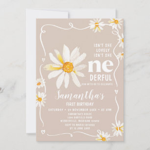 Convite Arco Daisy Flowers não é um aniversário maravilhos