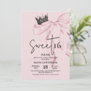 Convite Arco de 16º Aniversário ⎮ Moderno Sweet 16 Rosa