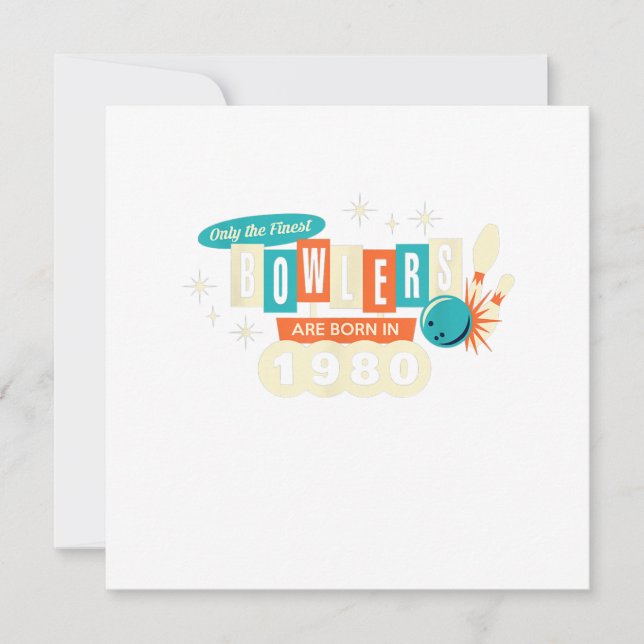 Convite Arco de 40 anos de idade de jogador de boliche eng (Frente)