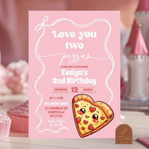 Convite Arco de Amor Rosa Você Dois Aniversário de Segunda