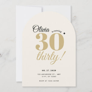 Convite Arco de Aniversário de 30 anos em Champagne Dourad