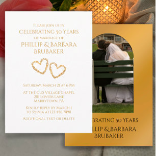 Convite Arco de Aniversário de 50 Anos de Casamento com Co