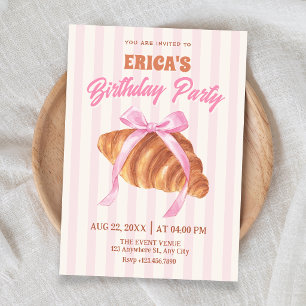 Convite Arco de aniversário de Croissant fofo