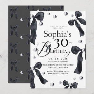 Convite Arco de Aniversário Preto e Branco Elegante