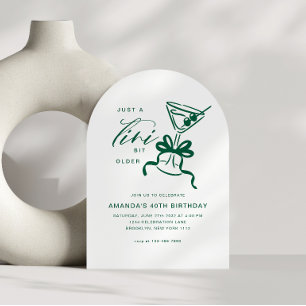 Convite Arco de Aniversário Verde Chic Minimalista Martini