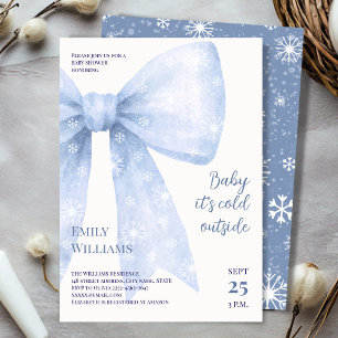 Convite Arco de Aquarela Azul frio fora do Chá de fraldas