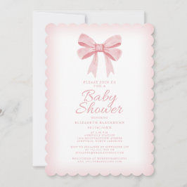 Convite Arco de Aquarela Rosa Menina Chã de Bebê Elegante