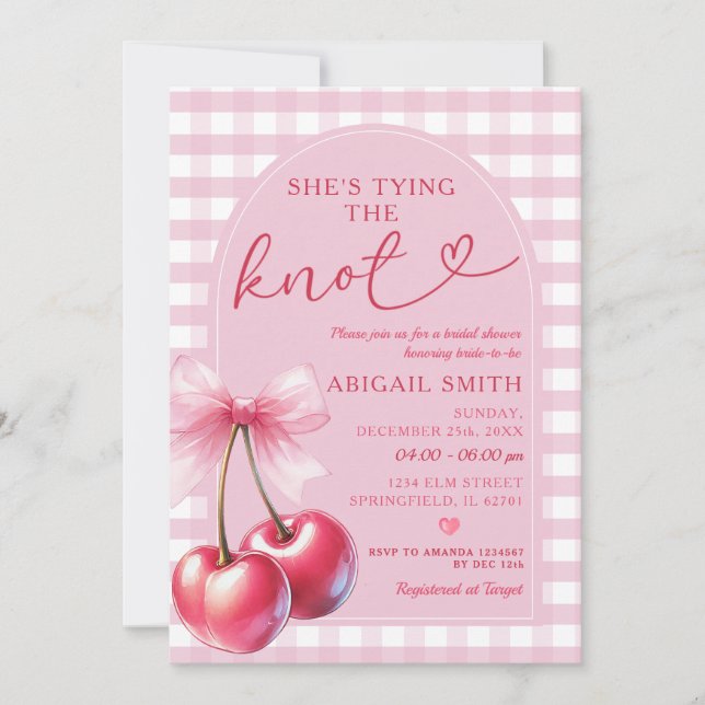 Convite Arco de Arch Ela está amarrando o Chá de panela de (Frente)