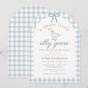 Convite Arco de Babá Chá da Silly Goose Azul com Patinho d