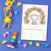 Arco de Balões de Aniversário de Elefante Bebê Fof