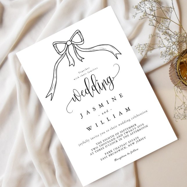 Convite Arco de Beatrice Casamento Negro e Branco (Criador carregado)