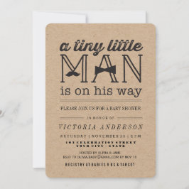 Convite Arco de bigode Tie Kraft Chá de fraldas