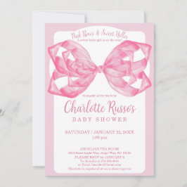 Convite Arco de Boas-Vindas Cor-de-Rosa para Chás de Bebê