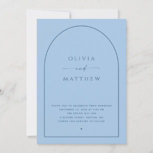 Convite Arco de Casamento Azul Pastel Foto & Código QR
