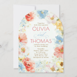 Convite Arco de Casamento Boho Floral Vintage Despojado