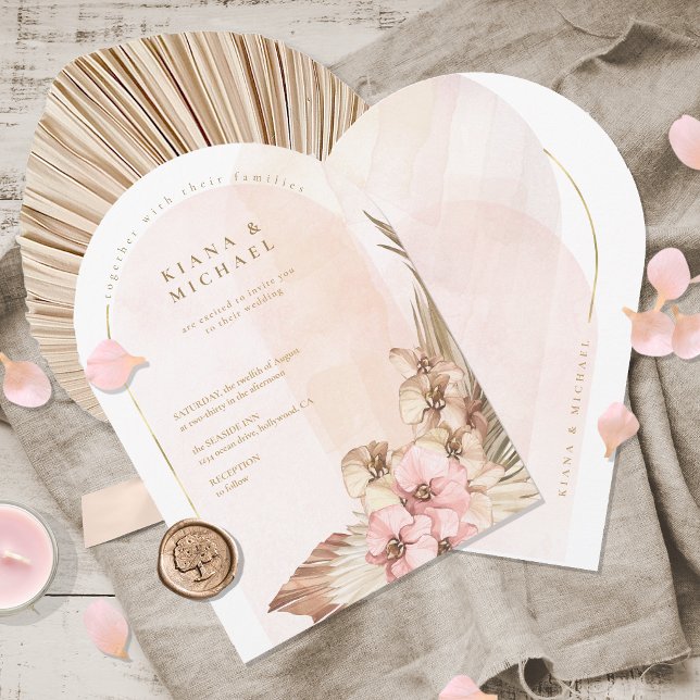 Convite Arco de Casamento Boho Oasis ID959 (Criador carregado)