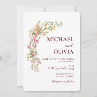 Convite Arco de casamento botânico de flores silvestres aq