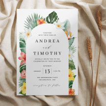 Arco de casamento floral tropical em aquarela