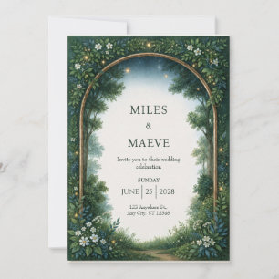 Convite Arco de Casamento Florestal ao Crepúsculo