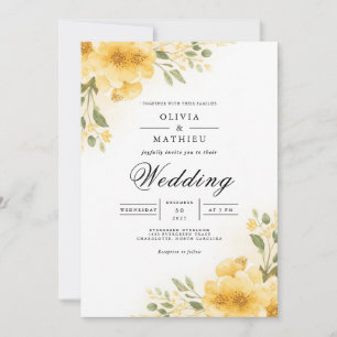 Convite Arco de Casamento Golden Bloom