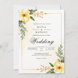Convite Arco de Casamento Golden Meadow Bloom