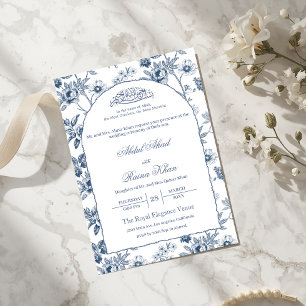 Convite Arco de casamento islâmico muçulmano floral branco
