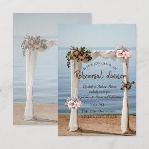 Convite Arco de Casamento na Praia Jantar de Ensaios Flora