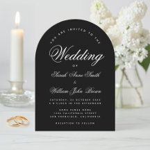 Arco de Casamento Preto Simples Caligrafia Moderna