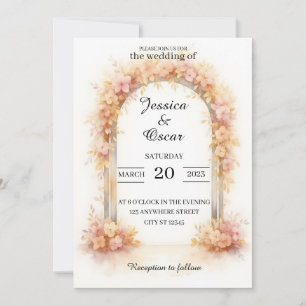 Convite Arco de Casamento Romântico