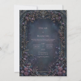 Convite Arco de Casamento Rosa Gótica Índigo Temperamental